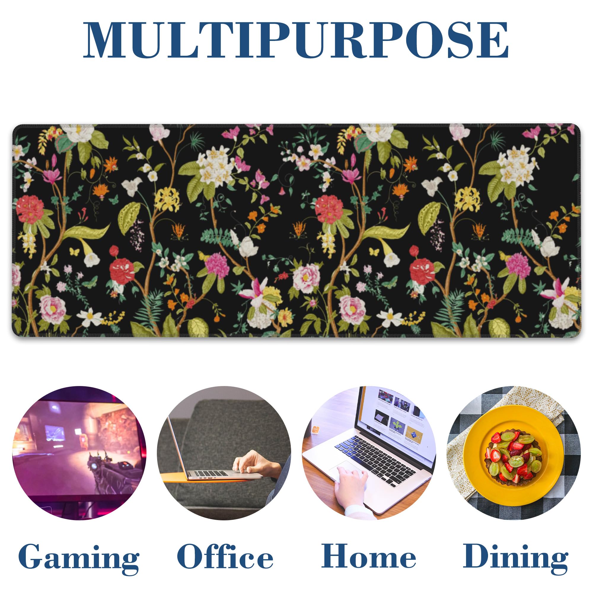 Amazon.co.jp: Hanazaoa ボタニカル カラフル フラワー マウスパッド